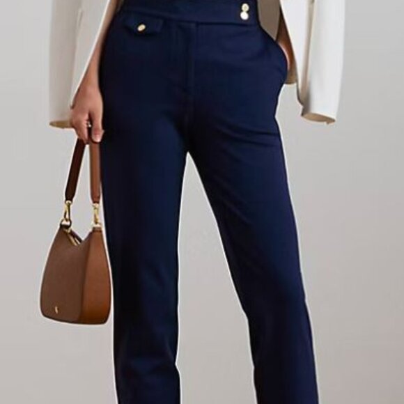 New Lauren Ralph Lauren Ponte Ankle Pants - Navy  Size L - Picture 3 of 6